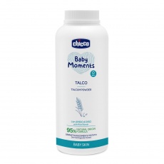 CHICCO Pudr dětský Baby Moments s rýžovým škrobem 95 % přírodních složek 150 g