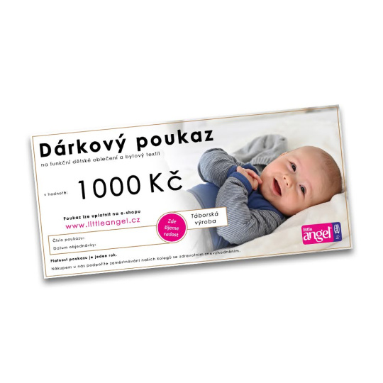 Little Angel-Dárkový šek 1 000,- Kč Little Angel elektronický