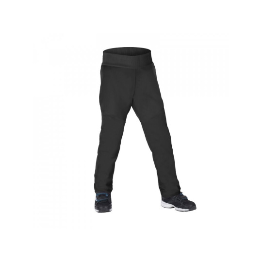 UNUO-Dětské softshellové kalhoty s fleecem pružné Sporty, Černá vel. 128/134