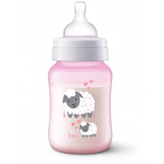 Philips AVENT Lahev Anti-colic 260 ml, růžová s ovečkou