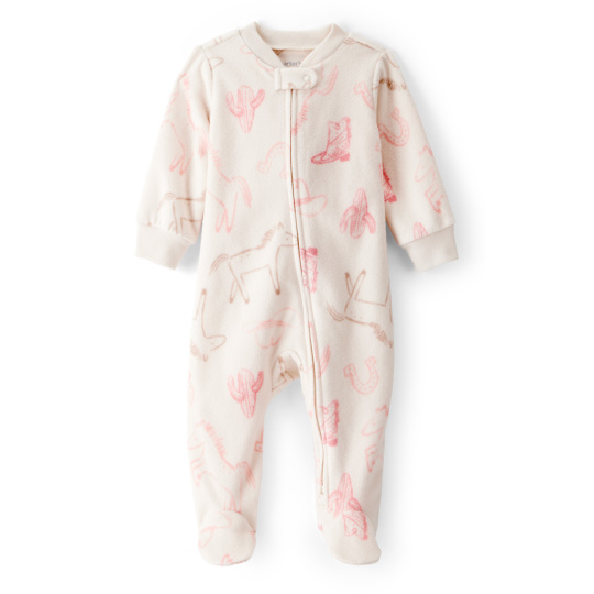 CARTER'S Overal na zip fleece Sleep & Play pink Cowgirl dívka 3m/vel.62
