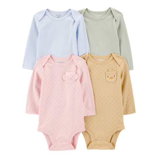 CARTER'S Body dlouhý rukáv Character Pocket holka 4ks NB, vel. 56