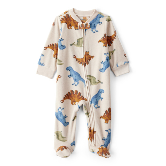 CARTER'S Overal na zip fleece Sleep & Play khaki Dino chlapec 3m/vel.62