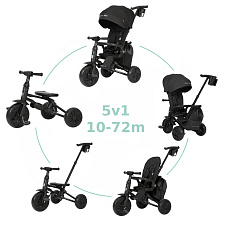 QPLAY Tříkolka Nova Max 5v1 Black, 10-72 měsíců
