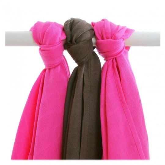 KIKKO Bambusové pleny 70x70 Choco Magenta