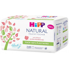 HiPP Babysanft Čistící vlhčené ubrousky Natural 2x60 ks HiPP Babysanft Čistící vlhčené ubrousky Natural 2x60 ks