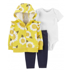 CARTER'S Set 3dílný mikina, legíny, body kr. rukáv Sunflower holka NB/ vel. S 56 CARTER'S Set 3dílný mikina, legíny, body kr. rukáv Sunflower holka NB/ vel. S 56
