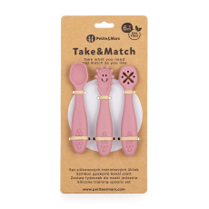 PETITE&MARS Set 3 ks silikonových tréninkových lžiček Take&Match Dusty Rose 6m+ PETITE&MARS Set 3 ks silikonových tréninkových lžiček Take&Match Dusty Rose 6m+