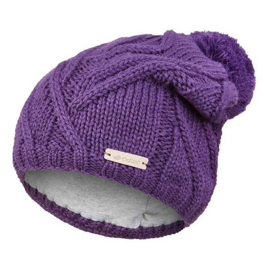 Little Angel-Čepice pletená bambule Outlast ® - fialová Velikost čepic: 4 | 45-48 cm