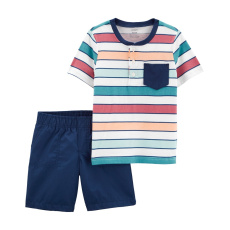 CARTER'S Set 2dílný triko kr. rukáv, kraťasy Color Stripes kluk 18m CARTER'S Set 2dílný triko kr. rukáv, kraťasy Color Stripes kluk 18m