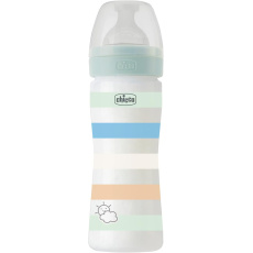 CHICCO Láhev kojenecká Well-being silikon 250 ml kluk CHICCO Láhev kojenecká Well-being silikon 250 ml kluk