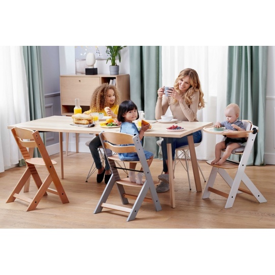 KINDERKRAFT Židlička jídelní Enock White wooden, Premium