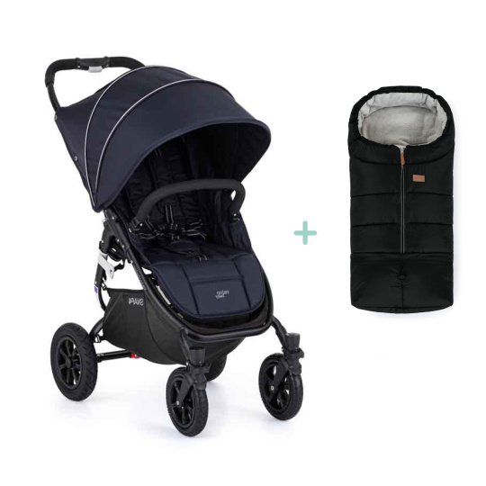 VALCO BABY Kočárek sportovní Snap 4 Sport Flat Matte LTD Edition Deep Blue + PETITE&MARS fusak Jibo