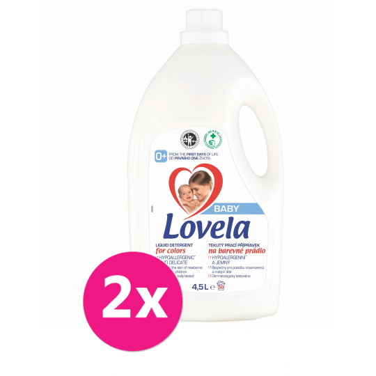 2x LOVELA Baby tekutý prací přípravek na barevné prádlo 4,5 l / 50 pracích dávek