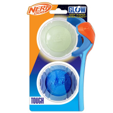 NERF DOG Dárkový set - svítící míček Lightning 6,5 a Sonic míček s vůní arašídového másla 6,5 ​​cm