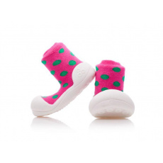 ATTIPAS Botičky dětské Polka Dot Pink S ATTIPAS Botičky dětské Polka Dot Pink S