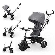 KINDERKRAFT Tříkolka Aston 2 Plus Grey, 9m+ KINDERKRAFT Tříkolka Aston 2 Plus Grey, 9m+