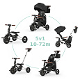 QPLAY Tříkolka Nova Deluxe 5v1 Black, 10-72 měsíců