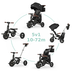 QPLAY Tříkolka Nova Deluxe 5v1 Black, 10-72 měsíců