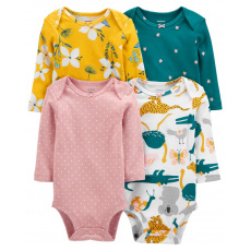 CARTER'S Body dl. rukáv Floral dívka 4ks NB /vel.56 CARTER'S Body dl. rukáv Floral dívka 4ks NB /vel.56