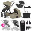PETITE&MARS SET Kočárek 4v1 ICON Mossy Green XXL RWS + CBX By CYBEX Aton B2 i-Size