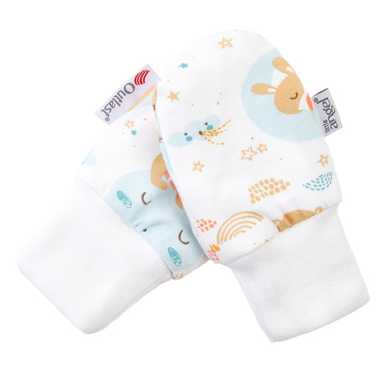 Little Angel-Rukavice podšité kojenecké Outlast® - bílá-spící zvířátka/bílá Velikost: 1