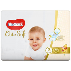 HUGGIES Jednorázové pleny Elite Soft vel. 3, 40 ks HUGGIES Jednorázové pleny Elite Soft vel. 3, 40 ks
