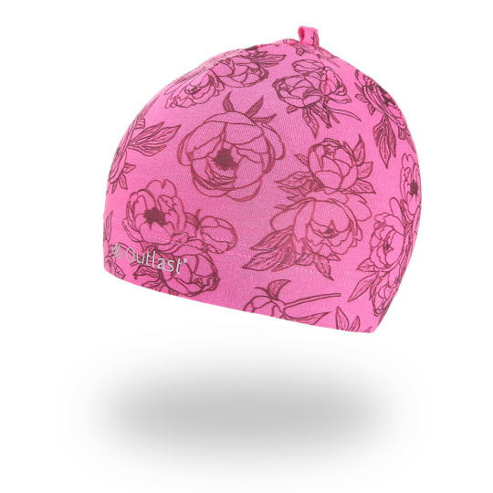 Little Angel-Čepice smyk natahovací TISK Outlast ® - růžová pivoňky Velikost čepic: 3 | 42-44 cm