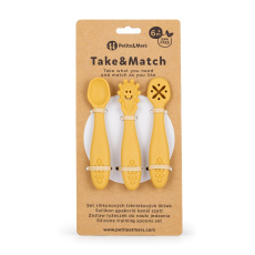 PETITE&MARS Set 3 ks silikonových tréninkových lžiček Take&Match Intense Ochre 6m+ PETITE&MARS Set 3 ks silikonových tréninkových lžiček Take&Match Intense Ochre 6m+