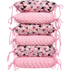 T-TOMI Mantinel polštářkový do postýlky, pink triangles T-TOMI Mantinel polštářkový do postýlky, pink triangles