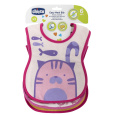 CHICCO Bryndák bavlněný nepremokavý - pink 2ks, 6m+