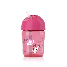 Philips AVENT @Hrneček s brčkem 260 ml růžový Philips AVENT @Hrneček s brčkem 260 ml růžový