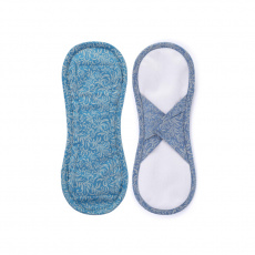 BAMBOOLIK Vložka látková menstruační satén (suchý zip) 1 ks, šedomodré ornamenty BAMBOOLIK Vložka látková menstruační satén (suchý zip) 1 ks, šedomodré ornamenty