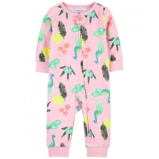 CARTER'S Overal bez nožiček zip Sleep & Play Pink dívka NB/ vel. 56