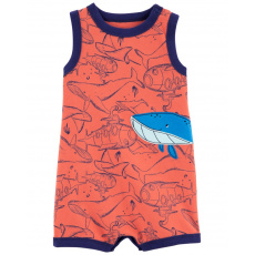 CARTER'S Overal letní Orange Whale kluk 3m CARTER'S Overal letní Orange Whale kluk 3m