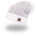 Little Angel-Čepice pletená cikcak s bambulí Outlast ® - bílošedá Velikost čepic: 5 | 49-53 cm