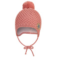 Little Angel-Čepice pletená zavazovací drobný vzor bambule Outlast® - pudrová Velikost čepic: 3 | 42-44 cm