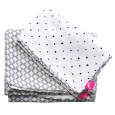 MOTHERHOOD Povlečení bavlněné mušelínové do postýlky Pro-Washed Grey Classics 2-dílné MOTHERHOOD Povlečení bavlněné mušelínové do postýlky Pro-Washed Grey Classics 2-dílné