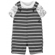CARTER'S Set 2dílný tričko kr. rukáv, kraťasy na kšandy Stripe Safari chlapec NB/ vel. 56 CARTER'S Set 2dílný tričko kr. rukáv, kraťasy na kšandy Stripe Safari chlapec NB/ vel. 56