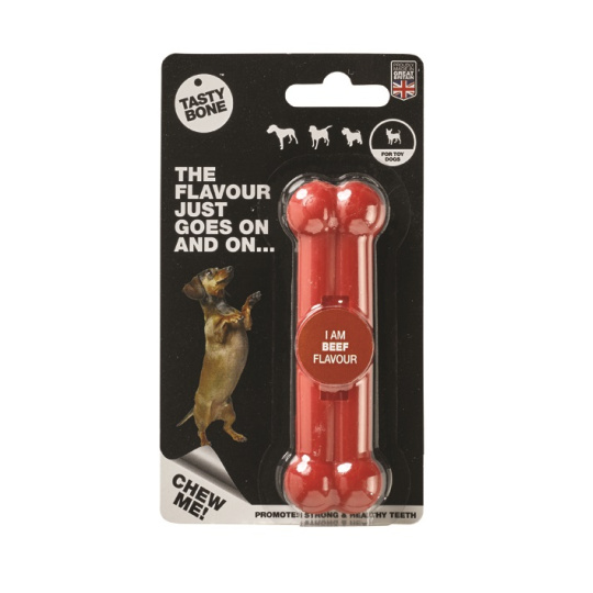 TASTY BONE Kostička nylonová pro extra malé psy - Hovězí maso TASTY BONE Kostička nylonová pro extra malé psy - Hovězí maso