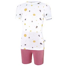 Little Angel-Souprava tenká dívčí KR Outlast® - bílá čmeláci/tm.starorůžová Velikost oblečení: 128