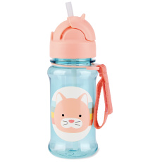 SKIP HOP Zoo tritan Láhev s brčkem 355ml Kočička 12m+ SKIP HOP Zoo tritan Láhev s brčkem 355ml Kočička 12m+