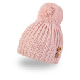 Little Angel-Čepice pletená bambule knoflíky Outlast ® - sv.růžová Velikost čepic: 3 | 42-44 cm