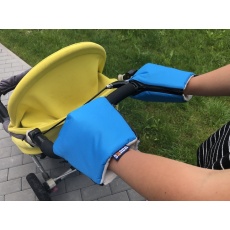 KAARSGAREN-Tyrkysové rukavice na kočárek biobavlna