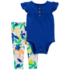 CARTER'S Set 2dílný legíny, body kr. rukáv Cobalt Floral dívka 24m CARTER'S Set 2dílný legíny, body kr. rukáv Cobalt Floral dívka 24m