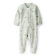 CARTER'S Overal na zip fleece Sleep & Play green Owl dívka NB/vel.56