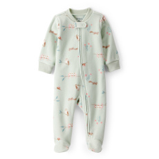CARTER'S Overal na zip fleece Sleep & Play green Owl dívka NB/vel.56