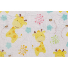 KAARSGAREN-Deka Flanell fleece bílá žirafa 70x100cm