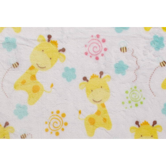 KAARSGAREN-Deka Flanell fleece bílá žirafa 70x100cm