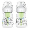 DR.BROWN'S Láhev kojenecká Anti-colic Wide Neck Džungle 150ml, 2ks (WB52014)